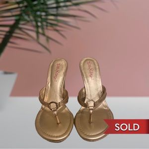 Lilly Pulitzer Gold Sandals LIKE NEW